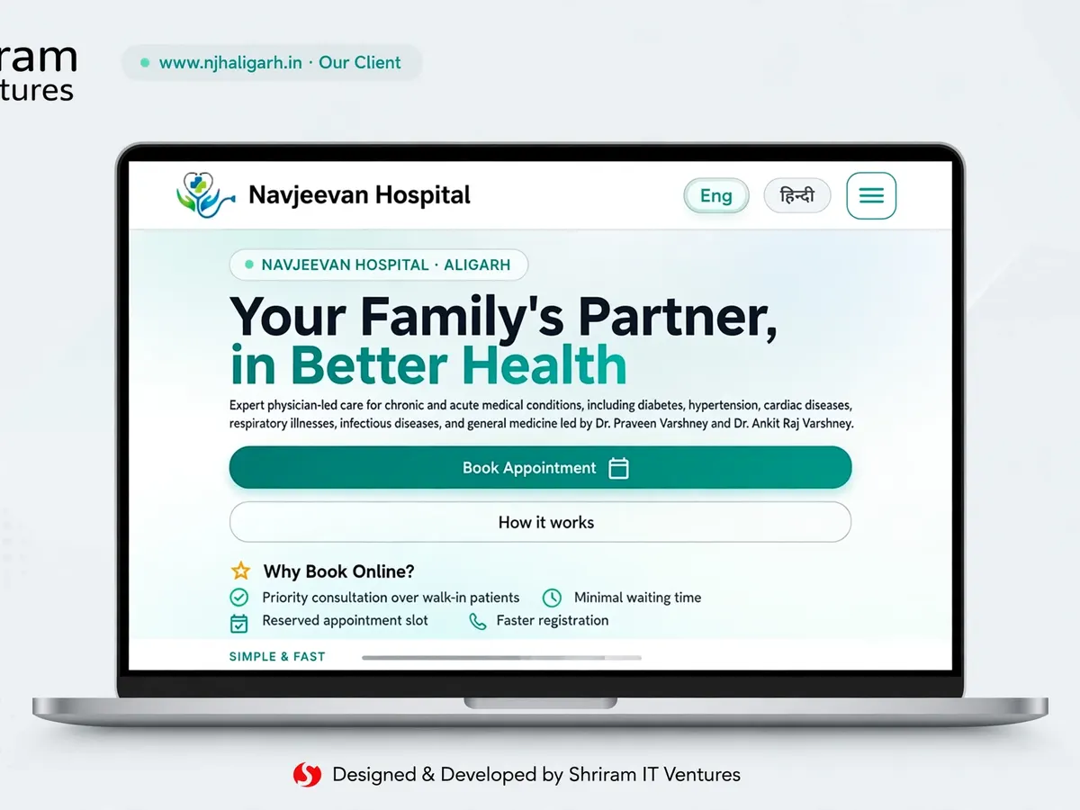 Navjeevan Hospital Website with Online Appointments — Shriram IT Ventures — detail